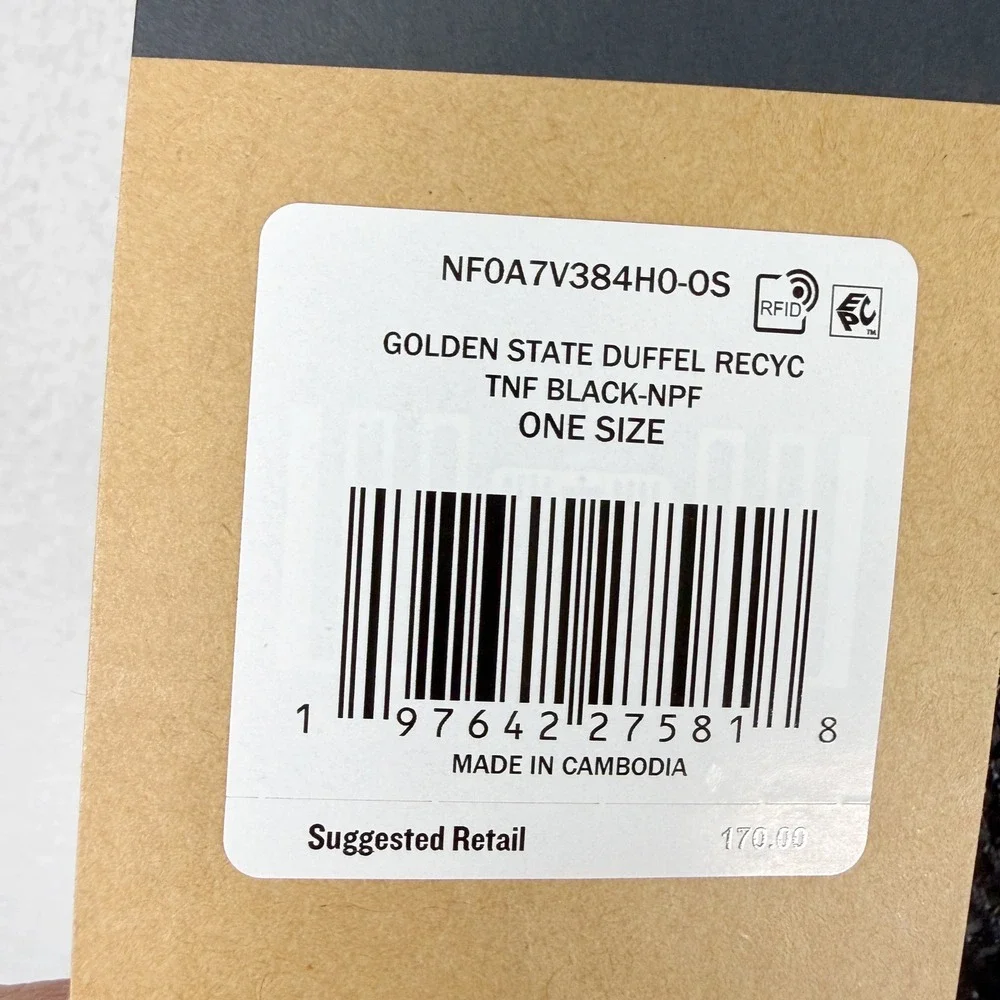 The North Face Golden State Duffel 95L / Large TNF Black/White NEW